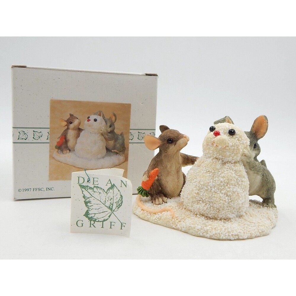 Charming Tails Building A Snow Bunny Figurine 87-692 Figure 1997 Fitz & Floyd